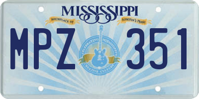 MS license plate MPZ351