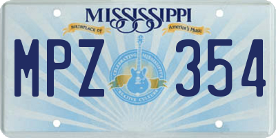 MS license plate MPZ354