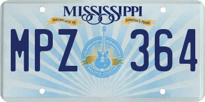 MS license plate MPZ364