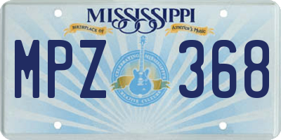 MS license plate MPZ368