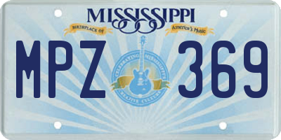 MS license plate MPZ369