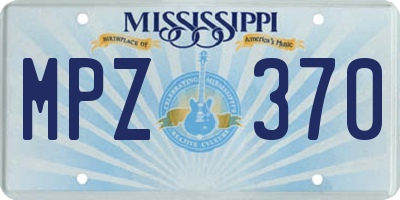 MS license plate MPZ370