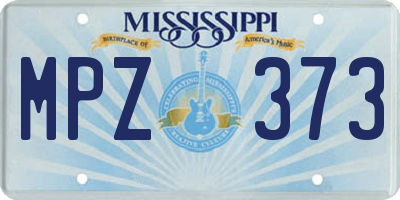 MS license plate MPZ373