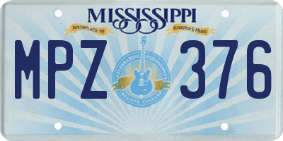 MS license plate MPZ376