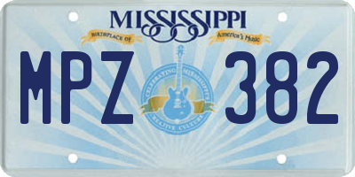 MS license plate MPZ382