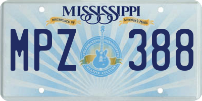 MS license plate MPZ388