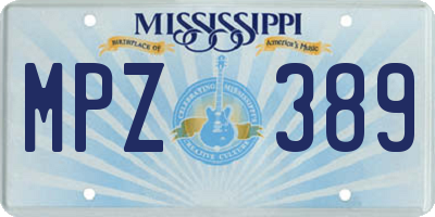MS license plate MPZ389
