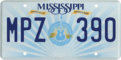 MS license plate MPZ390