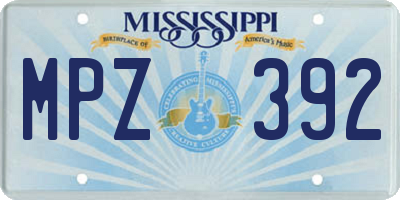 MS license plate MPZ392