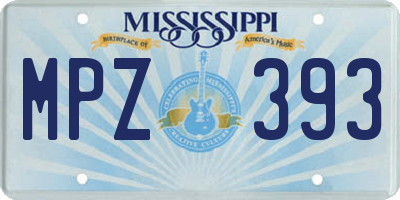 MS license plate MPZ393