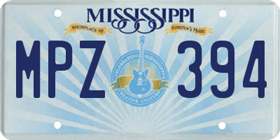 MS license plate MPZ394