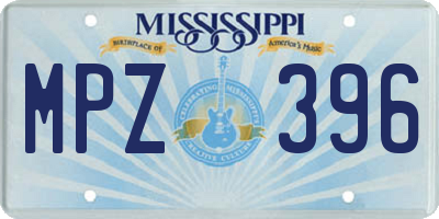 MS license plate MPZ396