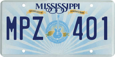 MS license plate MPZ401