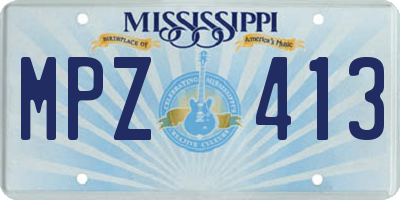 MS license plate MPZ413