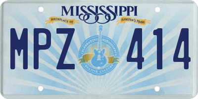 MS license plate MPZ414
