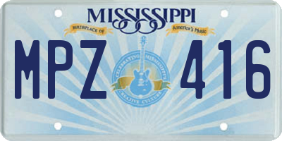 MS license plate MPZ416