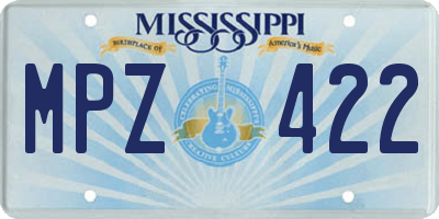 MS license plate MPZ422