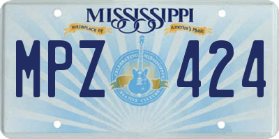 MS license plate MPZ424