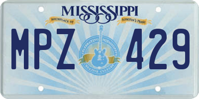 MS license plate MPZ429