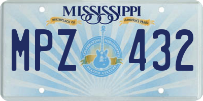 MS license plate MPZ432