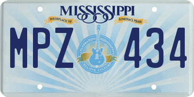 MS license plate MPZ434