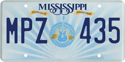 MS license plate MPZ435