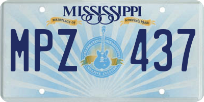 MS license plate MPZ437