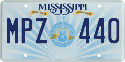 MS license plate MPZ440