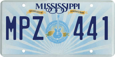 MS license plate MPZ441