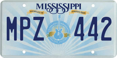 MS license plate MPZ442