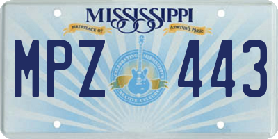 MS license plate MPZ443