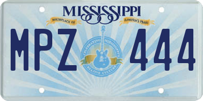 MS license plate MPZ444