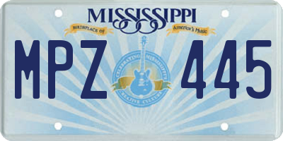 MS license plate MPZ445