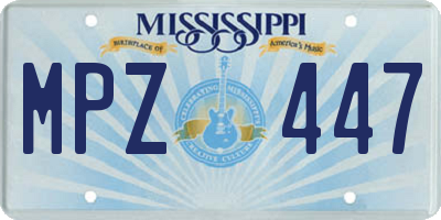 MS license plate MPZ447