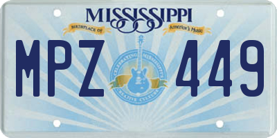 MS license plate MPZ449