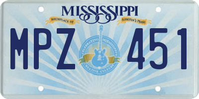 MS license plate MPZ451