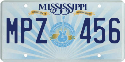 MS license plate MPZ456