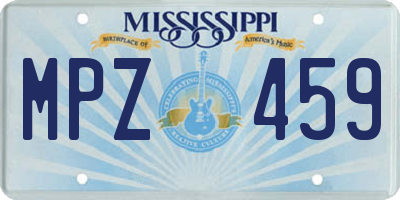 MS license plate MPZ459