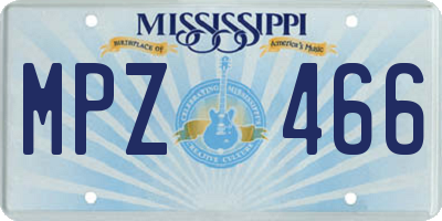 MS license plate MPZ466