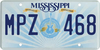 MS license plate MPZ468