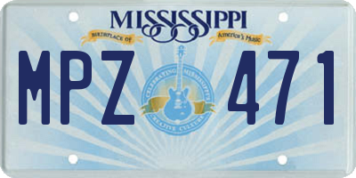 MS license plate MPZ471