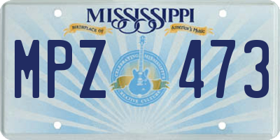 MS license plate MPZ473