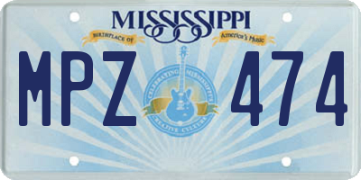 MS license plate MPZ474