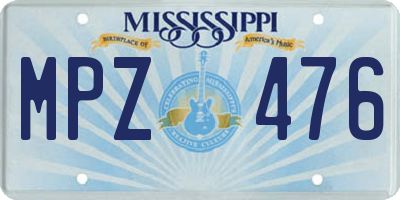 MS license plate MPZ476