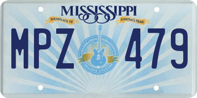 MS license plate MPZ479