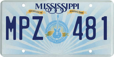 MS license plate MPZ481