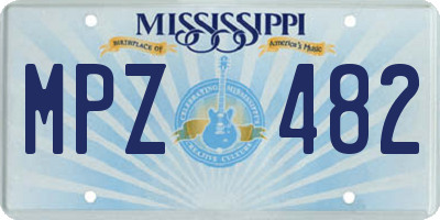 MS license plate MPZ482