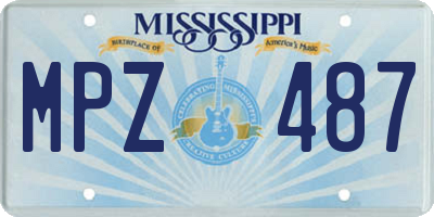 MS license plate MPZ487
