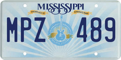 MS license plate MPZ489