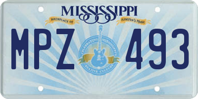 MS license plate MPZ493